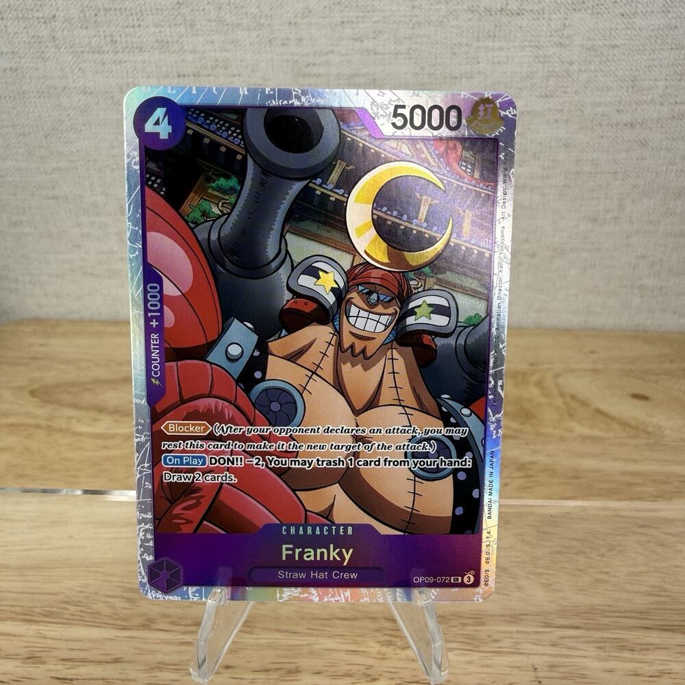 Bandai One Piece Card Game Franky OP09-072 Super Rare Foil Character English